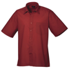 Short Sleeve Poplin Shirt in burgundy