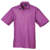 Short Sleeve Poplin Shirt in hot-pink
