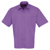 Short Sleeve Poplin Shirt in rich-violet