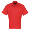 Short Sleeve Poplin Shirt in strawberry-red