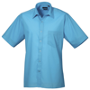 Short Sleeve Poplin Shirt in turquoise