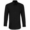 Colours' Poplin Fitted Long Sleeve Shirt in black