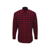 Mulligan Check Cotton Long Sleeve Shirt in red-navy