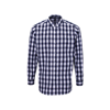 Mulligan Check Cotton Long Sleeve Shirt in white-navy