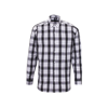 Ginmill Check Cotton Long Sleeve Shirt in black-white