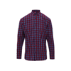 Sidehill Check Cotton Long Sleeve Shirt in navy-red