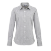 Women'S Microcheck (Gingham) Long Sleeve Cotton Shirt in black-white