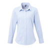 Women'S Microcheck (Gingham) Long Sleeve Cotton Shirt in lightblue-white