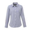Women'S Microcheck (Gingham) Long Sleeve Cotton Shirt in navy-white