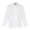 Studded Front Long Sleeve Chef'S Jacket in white