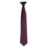 Colours' Satin Clip Tie in aubergine