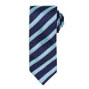 Waffle Stripe Tie in navy-turquoise