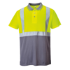 Hi-Vis Two-Tone Polo Shirt (S479) in yellow-grey