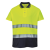 Hi-Vis Two-Tone Cotton Comfort Polo Shirt (S174) in yellow-navy