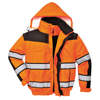 Hi-Vis Classic Bomber Jacket (C466) in orange-black