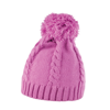 Cable Knit Pom Pom Beanie in shockingpink