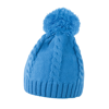 Cable Knit Pom Pom Beanie in skyblue