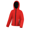 Core Junior Tx Performance Hooded Softshell Jacket in red-black