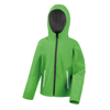 Core Junior Tx Performance Hooded Softshell Jacket in vividgreen-black