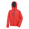 Core Tx Performance Hooded Softshell Jacket in red-black