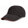 Junior Low Profile Heavy Brushed Cotton Cap With Sandwich Peak in black-red