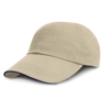 Junior Low Profile Heavy Brushed Cotton Cap With Sandwich Peak in natural-navy
