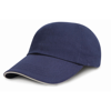 Junior Low Profile Heavy Brushed Cotton Cap With Sandwich Peak in navy-white