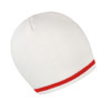 National Beanie in white-red