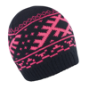 Nordic Knitted Hat in black-hotpink