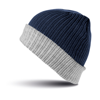 Double-Layer Knitted Hat in navy-grey