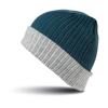 Double-Layer Knitted Hat in teal-grey