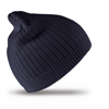 Double-Knit Cotton Beanie Hat in navy
