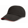 Low-Profile Heavy Brushed Cotton Cap With Sandwich Peak in black-red