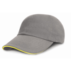 Low-Profile Heavy Brushed Cotton Cap With Sandwich Peak in grey-yellow