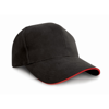 Pro-Style Heavy Cotton Cap With Sandwich Peak in black-red
