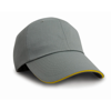 Herringbone Cap With Sandwich Peak in grey-yellow