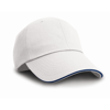 Herringbone Cap With Sandwich Peak in white-navy