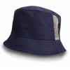 Deluxe Washed Cotton Bucket Hat With Side Mesh Panels in navy
