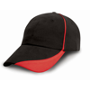 Heavy Brushed Cotton Cap With Scallop Peak And Contrast Trim in black-red