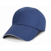 Unwashed Fine Line Cotton Cap With Sandwich Peak in navy-white