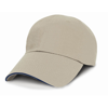 Unwashed Fine Line Cotton Cap With Sandwich Peak in putty-navy