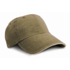 Washed Fine Line Cotton Cap With Sandwich Peak in olive-stone