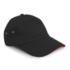 Printers Plush Cotton 5 Panel Cap in black-red