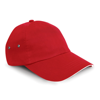 Printers Plush Cotton 5 Panel Cap in red-white