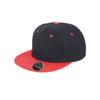 Bronx Original Flat Peak-Snapback Dual Colour Cap in black-red