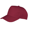 Boston 5 Panel Polycotton Printer'S Cap in burgundy