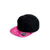Bronx Glitter Flat Peak Snapback Cap in black-pink