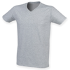 Men'S Feel Good Stretch V-Neck T-Shirt in heather-grey