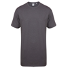 Longline T-Shirt With Dipped Hem in heather-charcoal