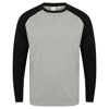 Long Sleeve Baseball T-Shirt in heathergrey-black